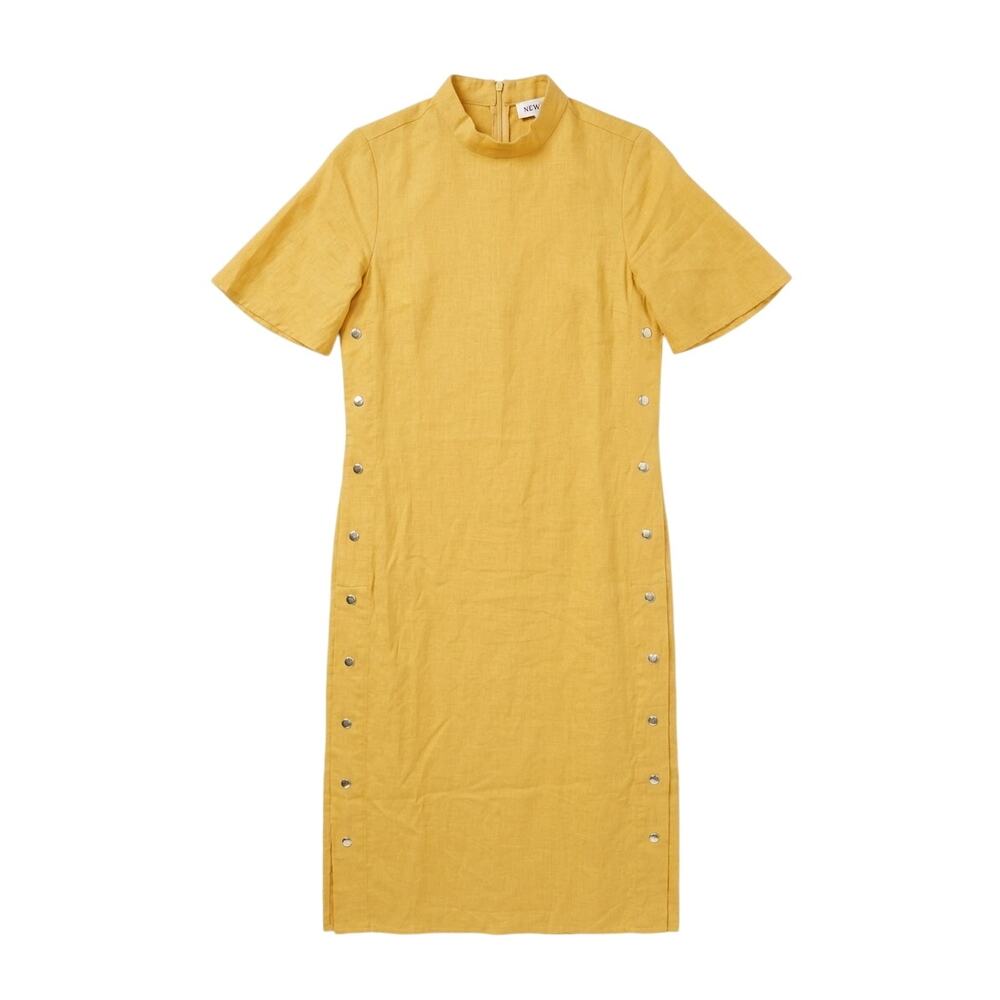 Nice Martin Linen Snap Button Midi Dress Size XS